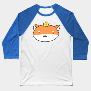 Star Shiba Face Baseball T-Shirt